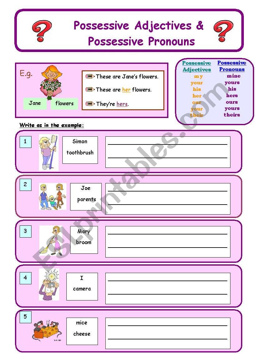 Possessive Adjectives and Possessive Pronouns