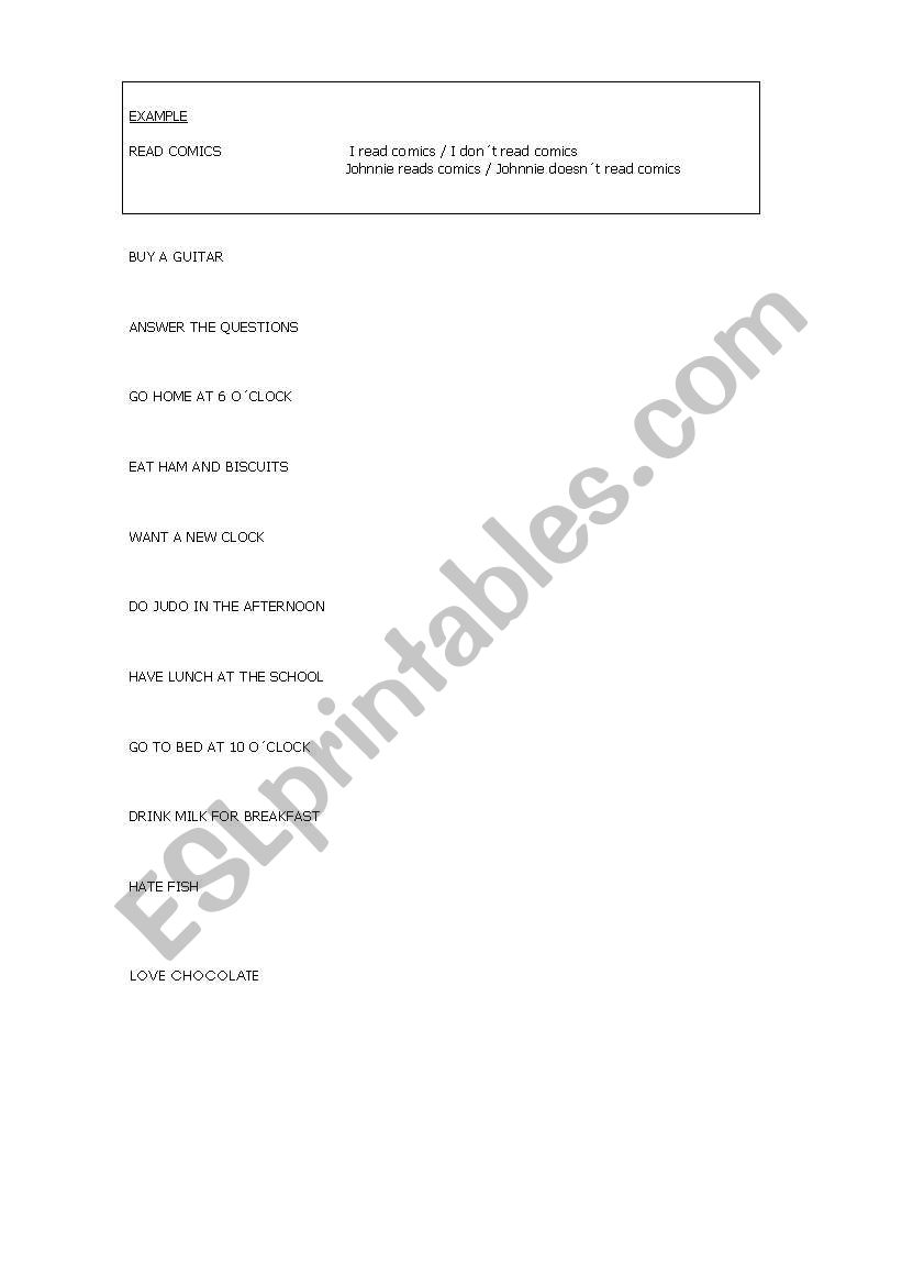 3rd person worksheet