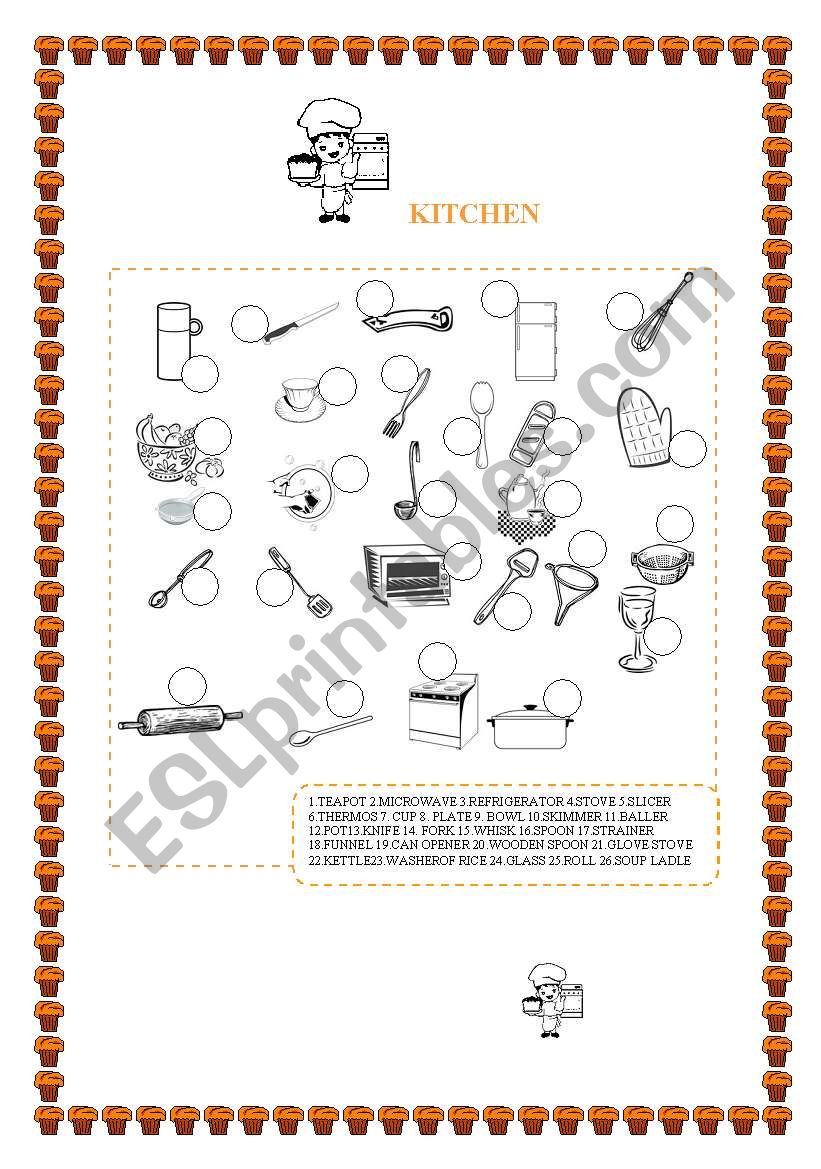 KITCHEN worksheet