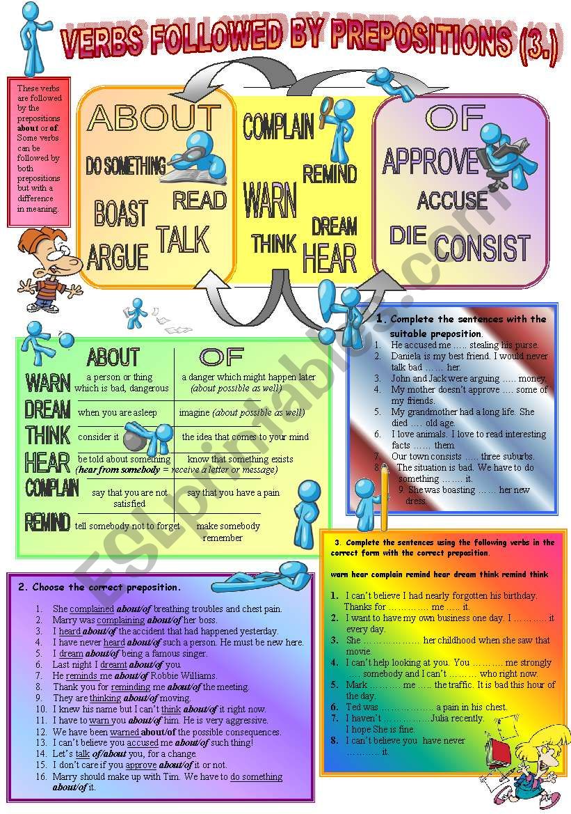 Verbs followed by prepositions (3.)