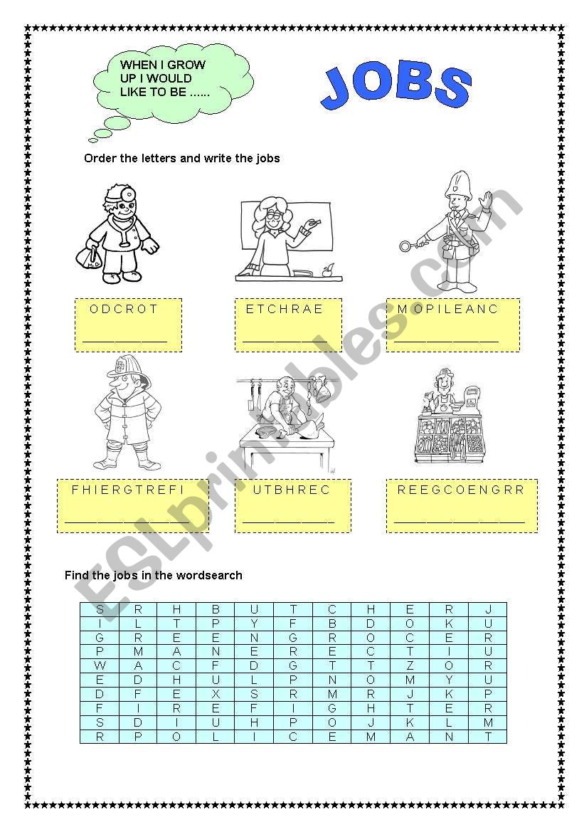 Jobs  worksheet