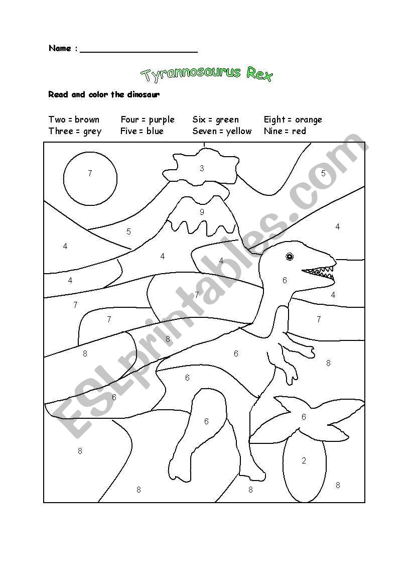 Color the dinosaur worksheet