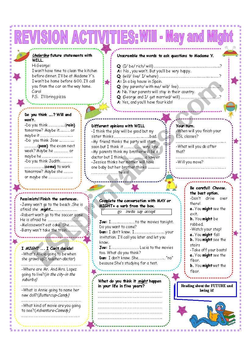 REVISION ACTIVITIES: WILL - MAY and MIGHT