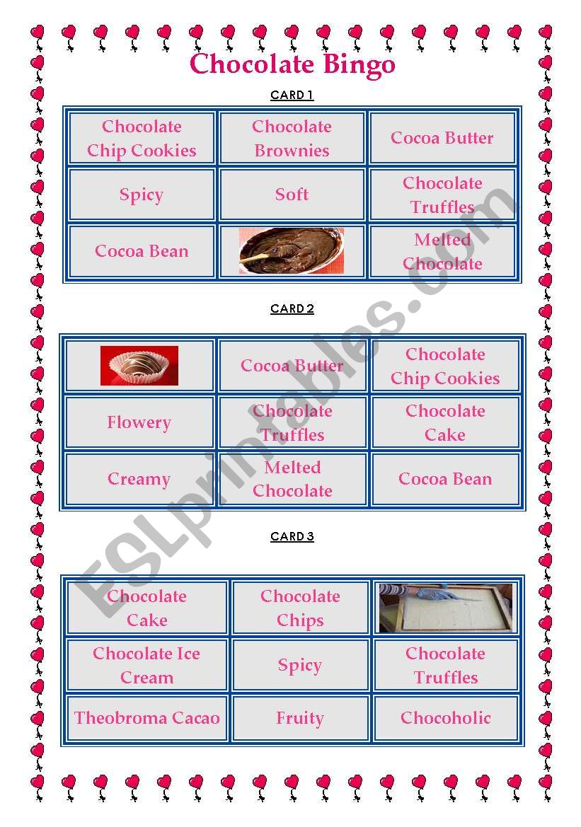 Chocolate Bingo_Act2 worksheet