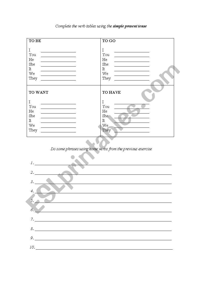 Simple Present, Simple Exercises