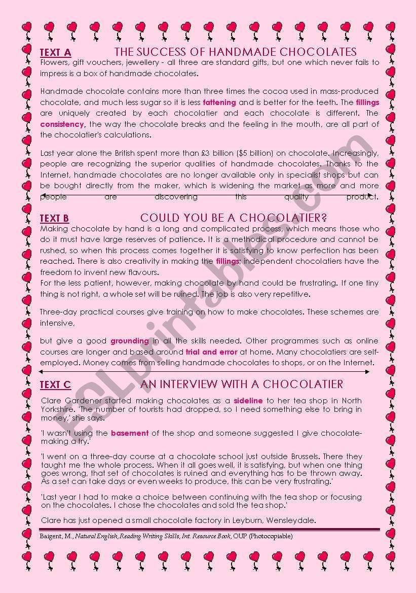Chocolate_Texts_Act1 worksheet
