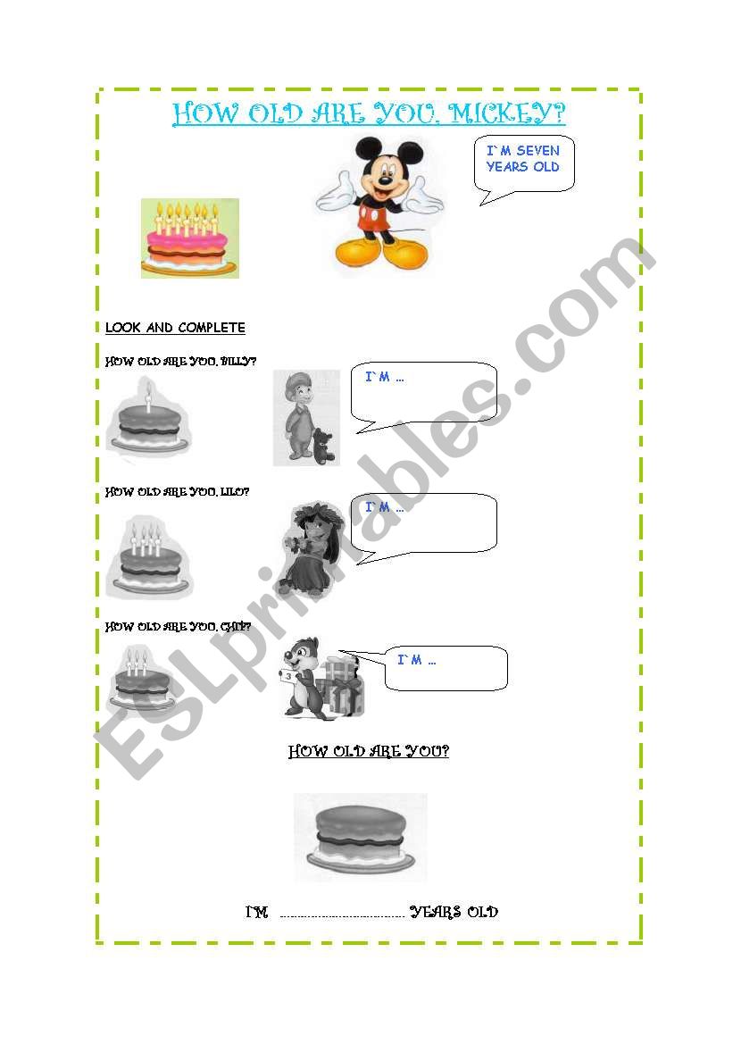 HOW OLD ARE YOU? worksheet