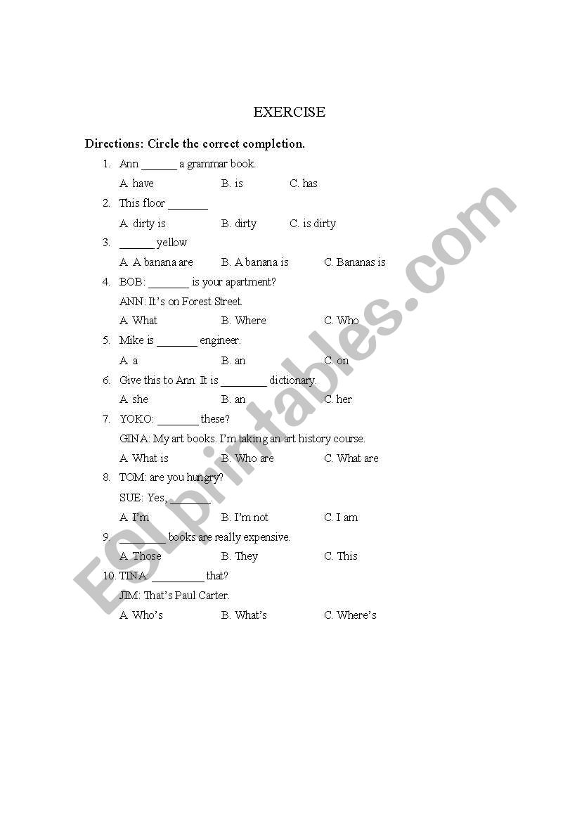 spelling exercise worksheet