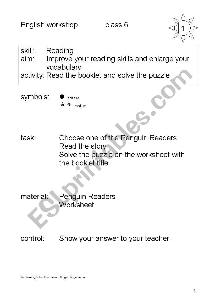 Reading Puzzle worksheet