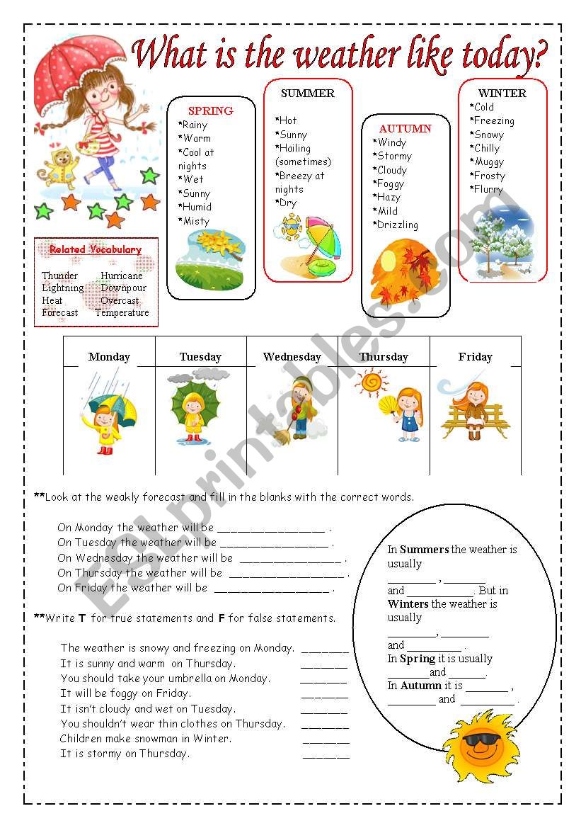 Weather vocabulary. worksheet