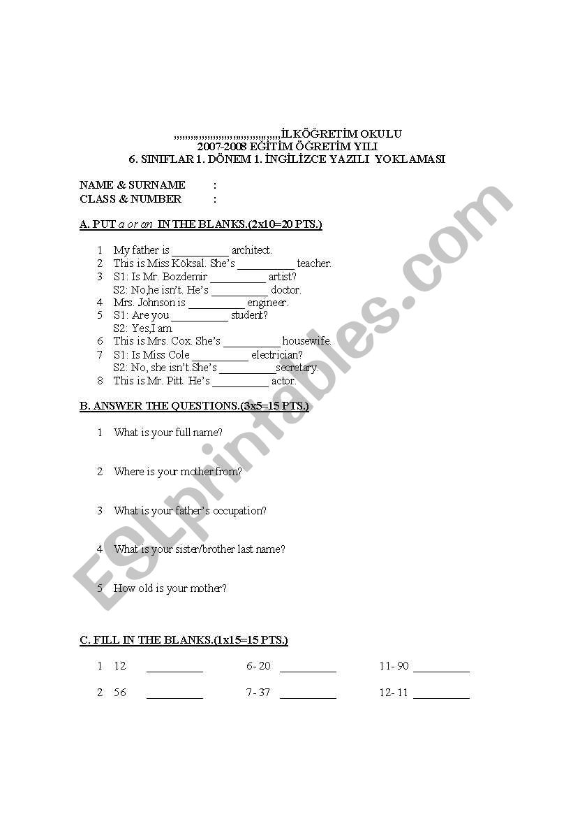 study sheet worksheet