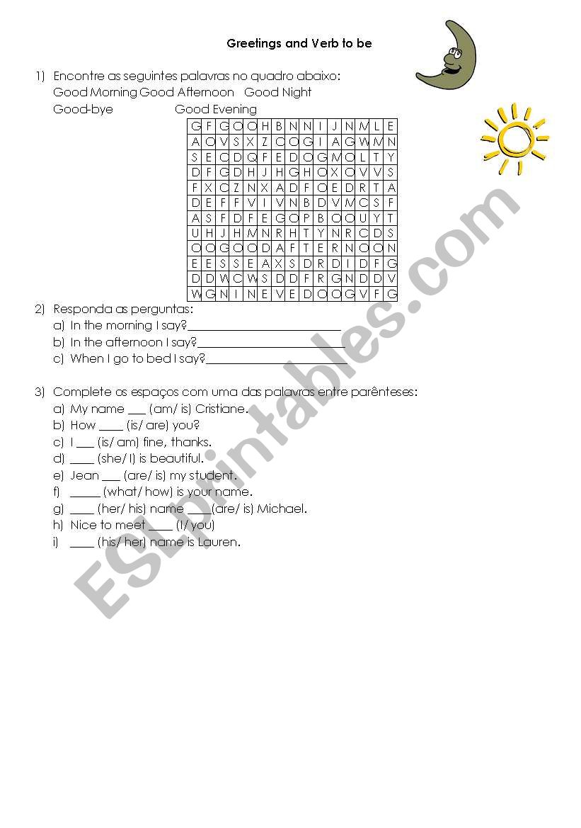 Greetings worksheet