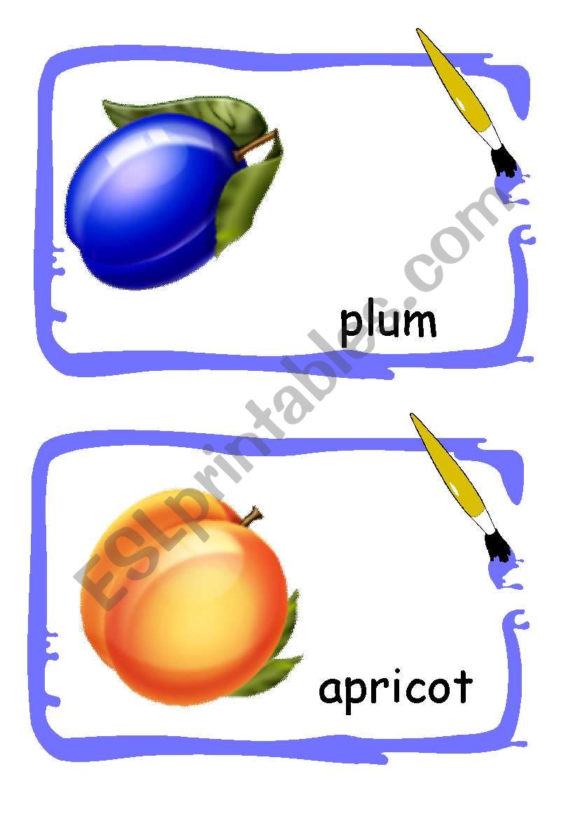 Fruits flashcards 3 worksheet