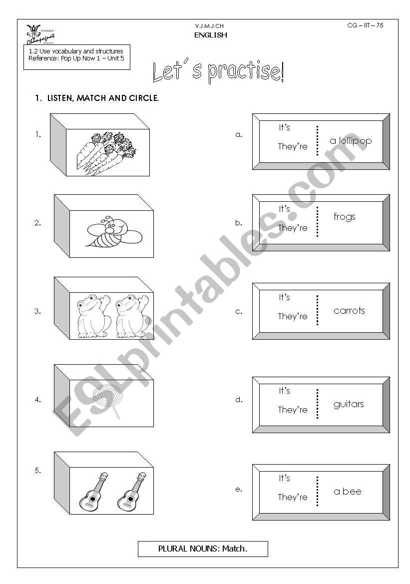 Plural nouns worksheet