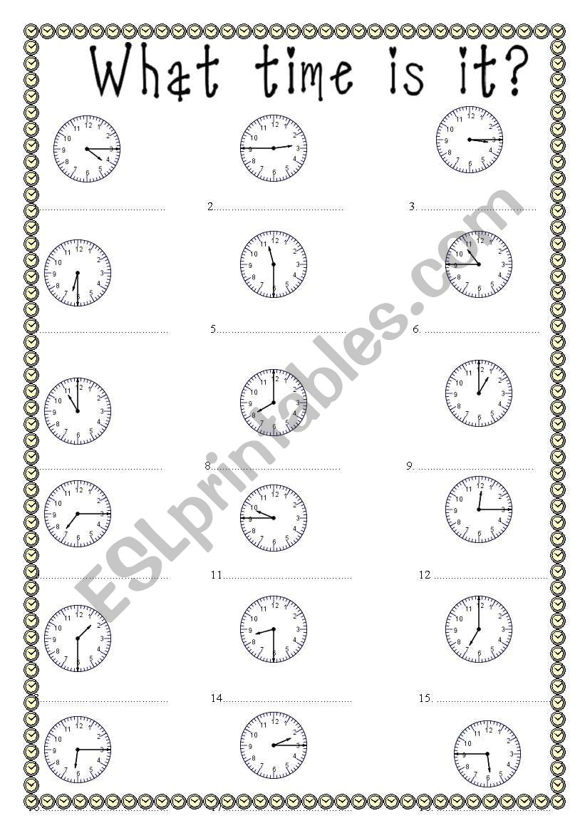 what time is it ? worksheet