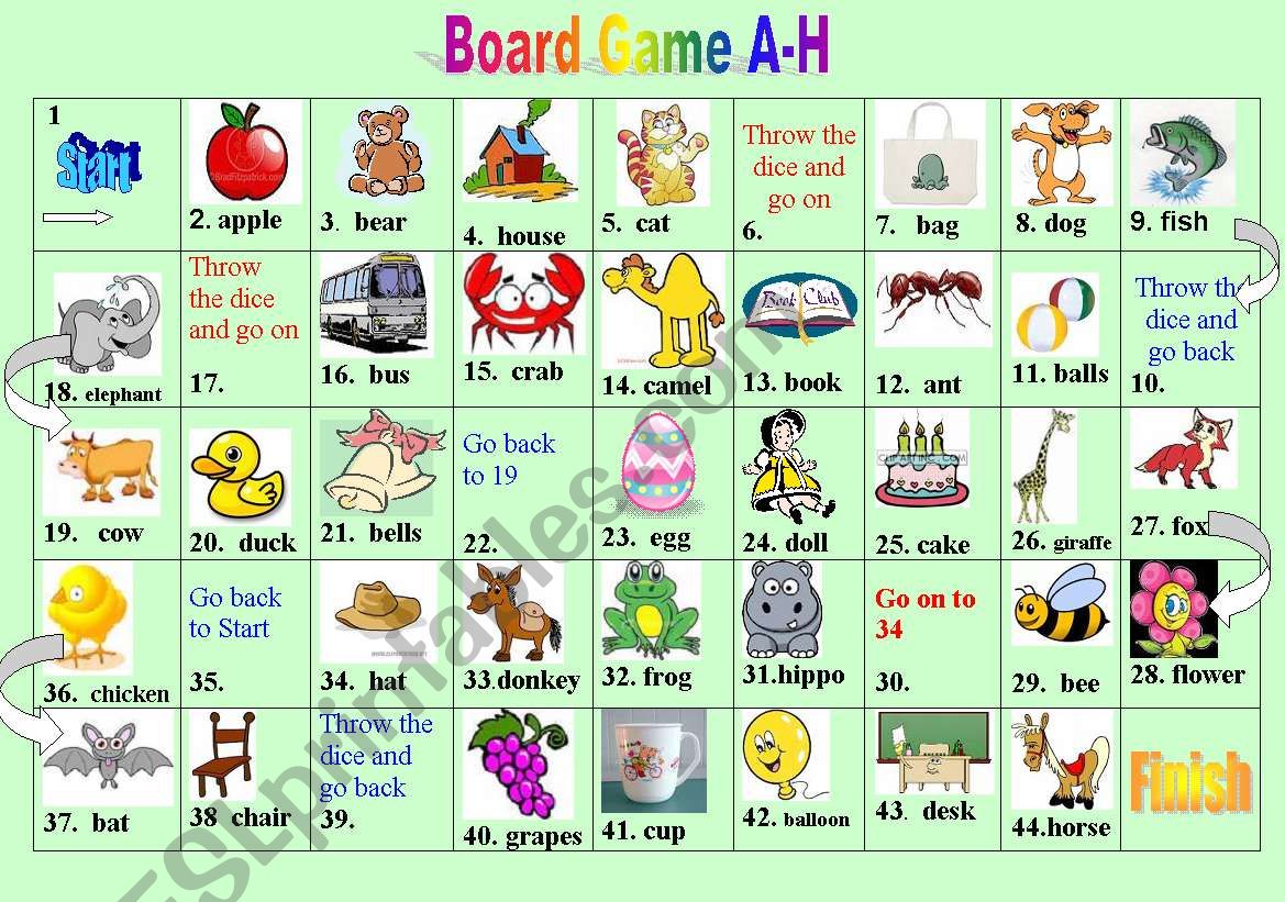 Daily Activities Board Game - ESL worksheet by petili