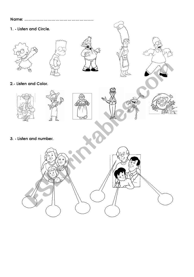 Test on Family and Numbers worksheet