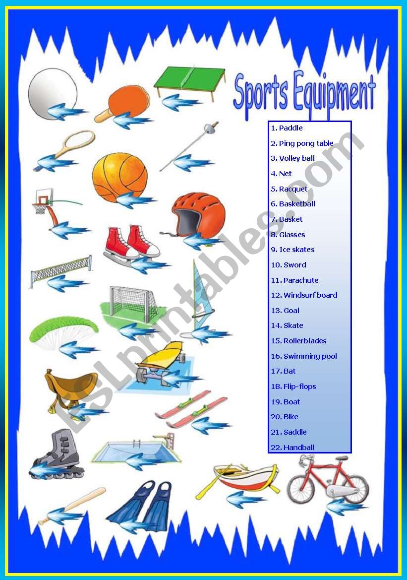Sports Equipment worksheet