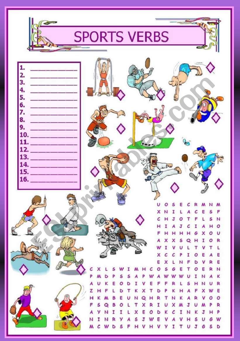 Sports Verbs worksheet