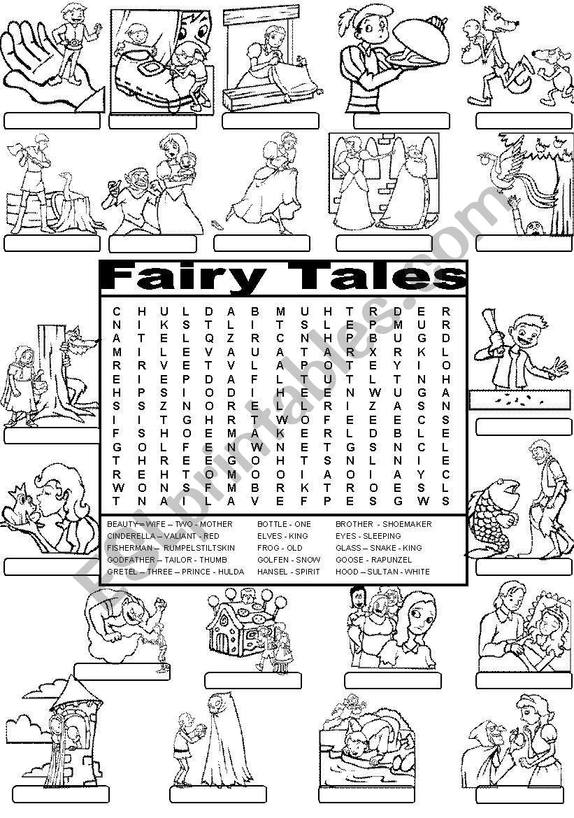  Wordsearch FAIRY TALES worksheet