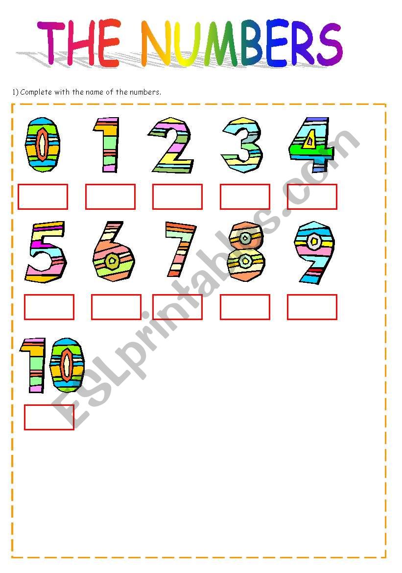 NUMBERS! worksheet