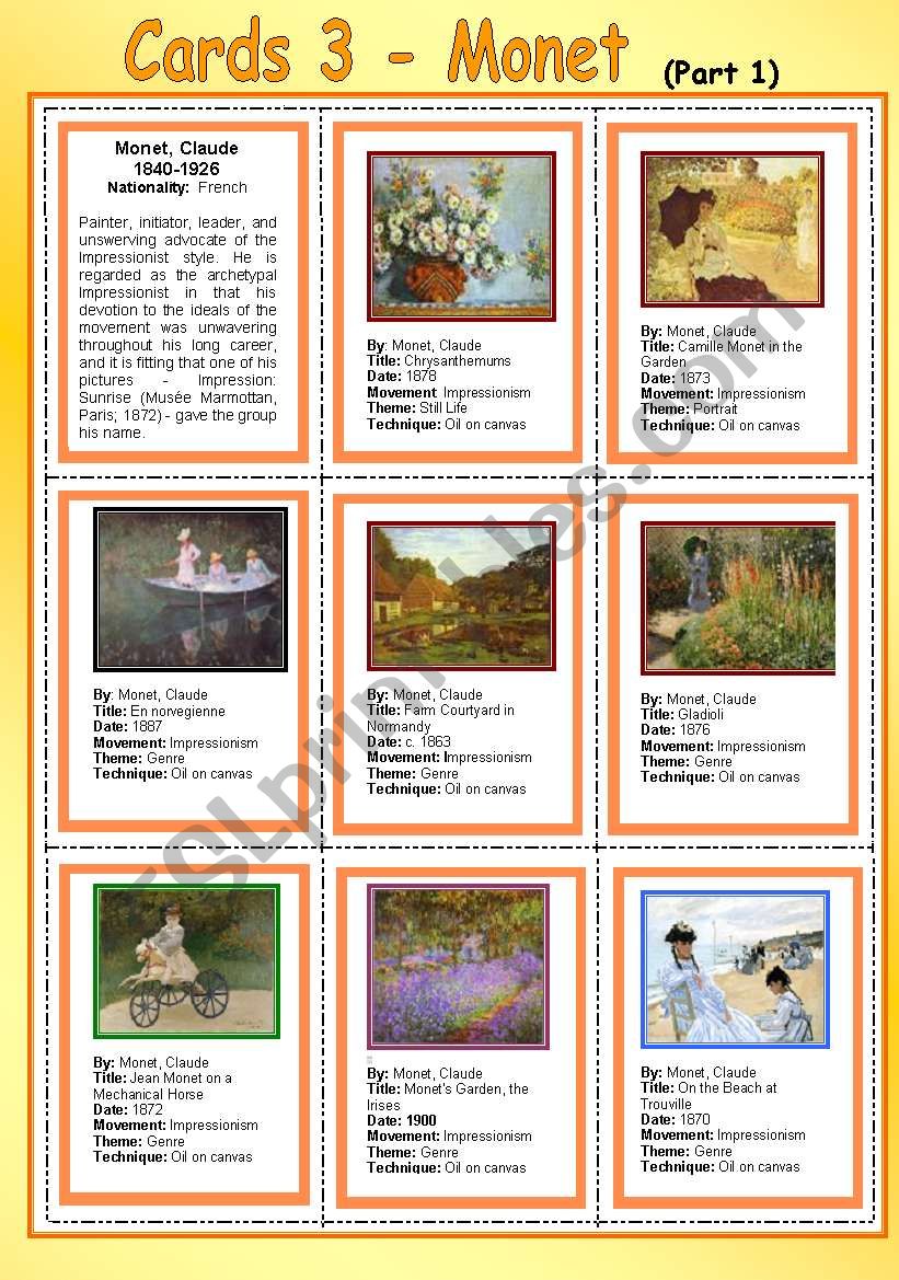 Cards 3 - Monet , Claude (part 1)