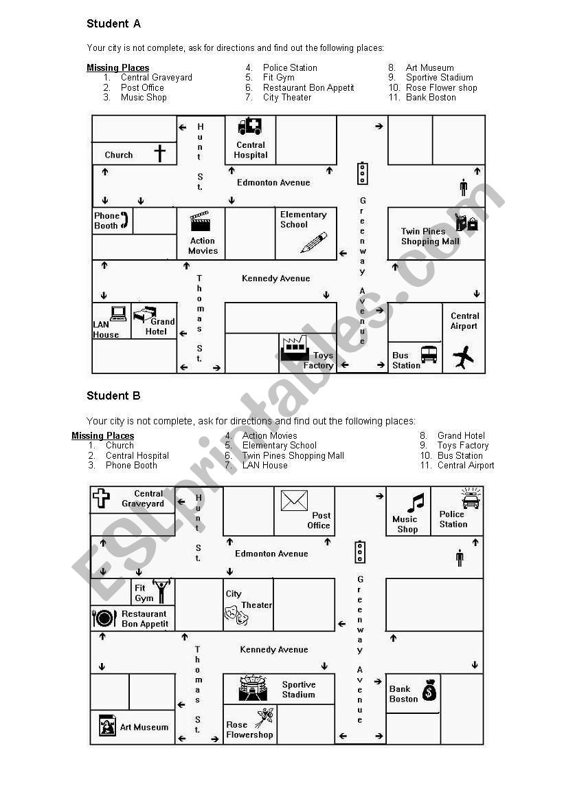 Directions worksheet