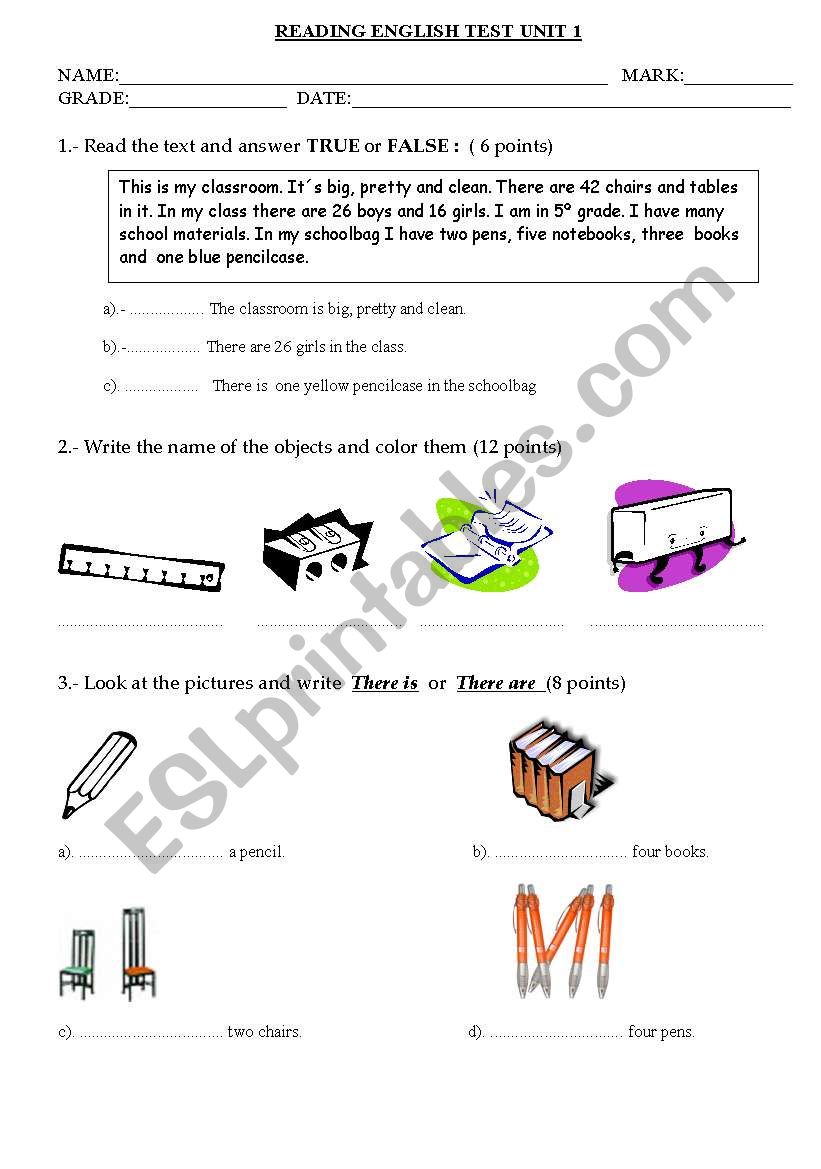 TEST worksheet