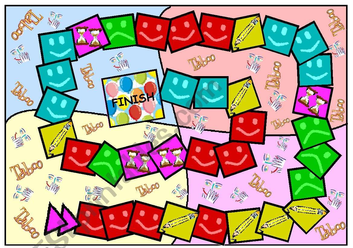 Self-made Taboo Board Game worksheet