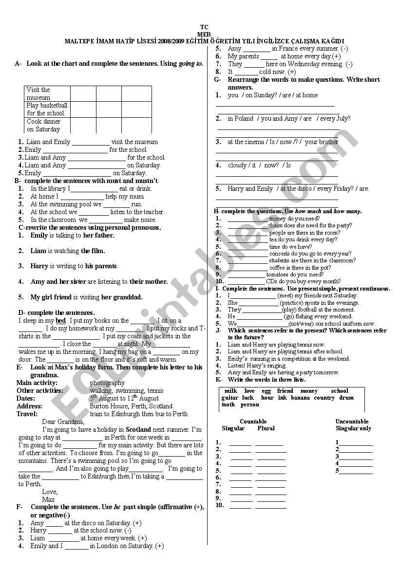 study sheet worksheet