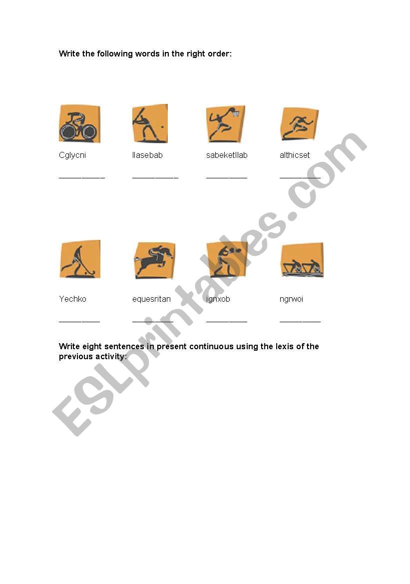 sports worksheet