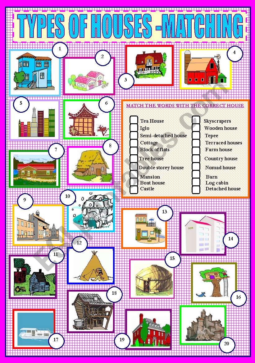 types-of-houses-matching-esl-worksheet-by-rosario-pacheco