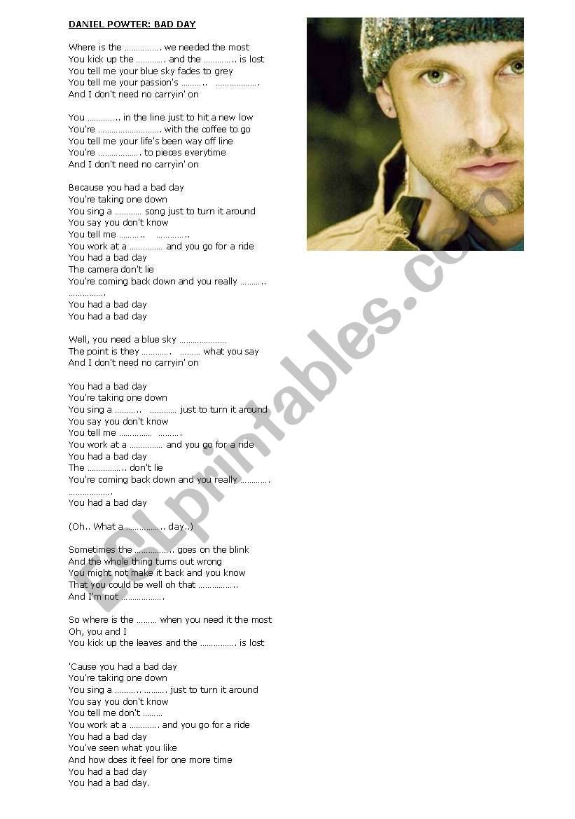 song worksheet