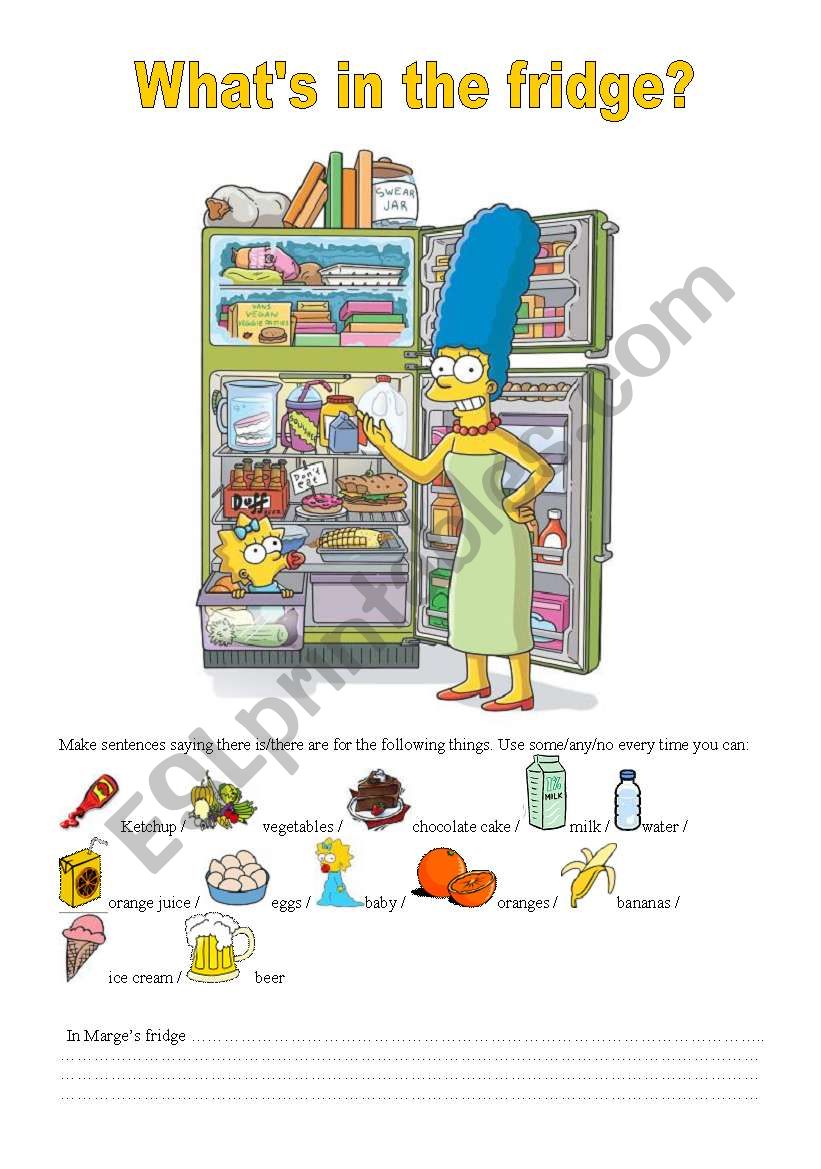 Whats in the fridge? worksheet