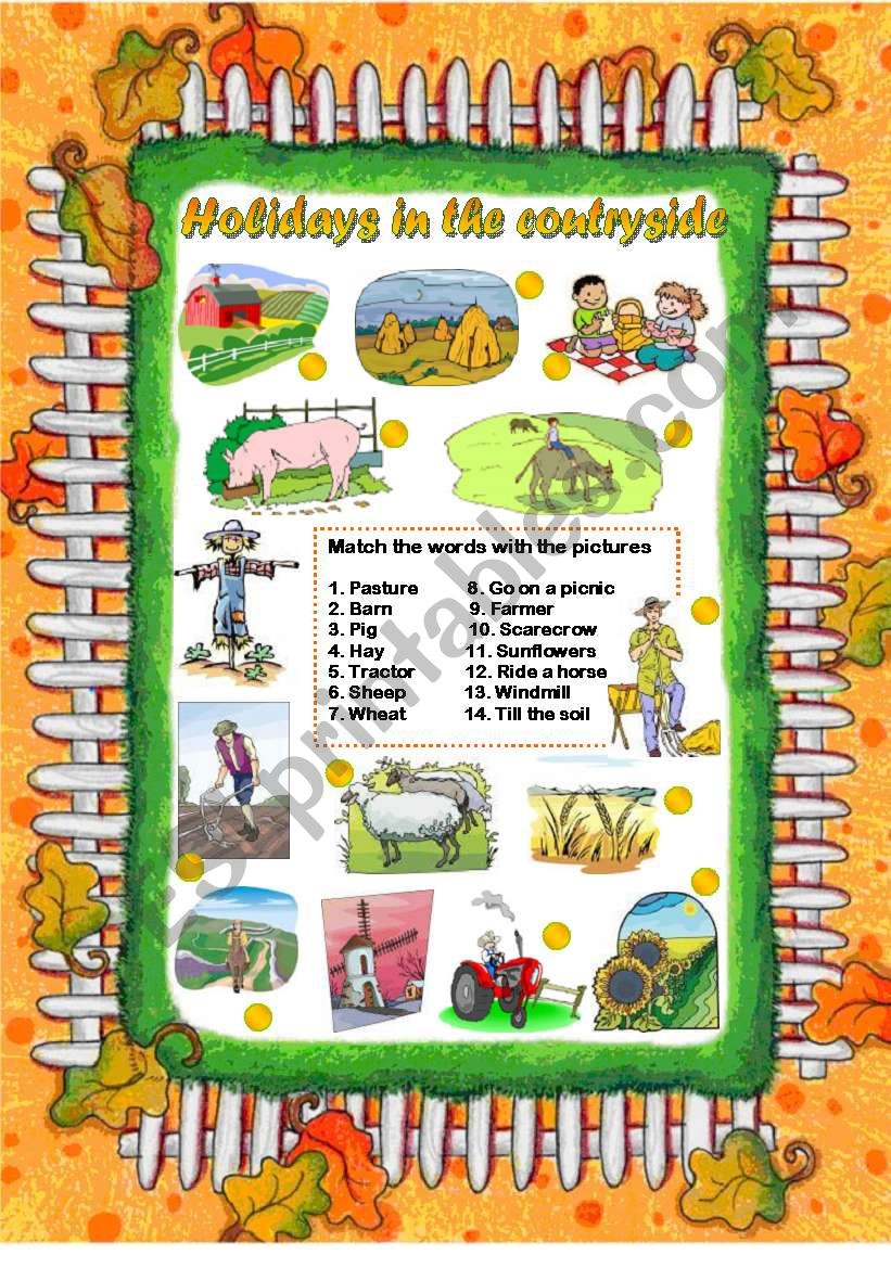 SUMMER HOLIDAYS IN THE COUNTRYSIDE (editable)