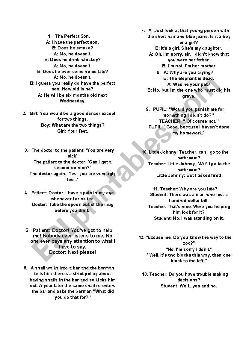 QUICK ICE BREAKERS worksheet