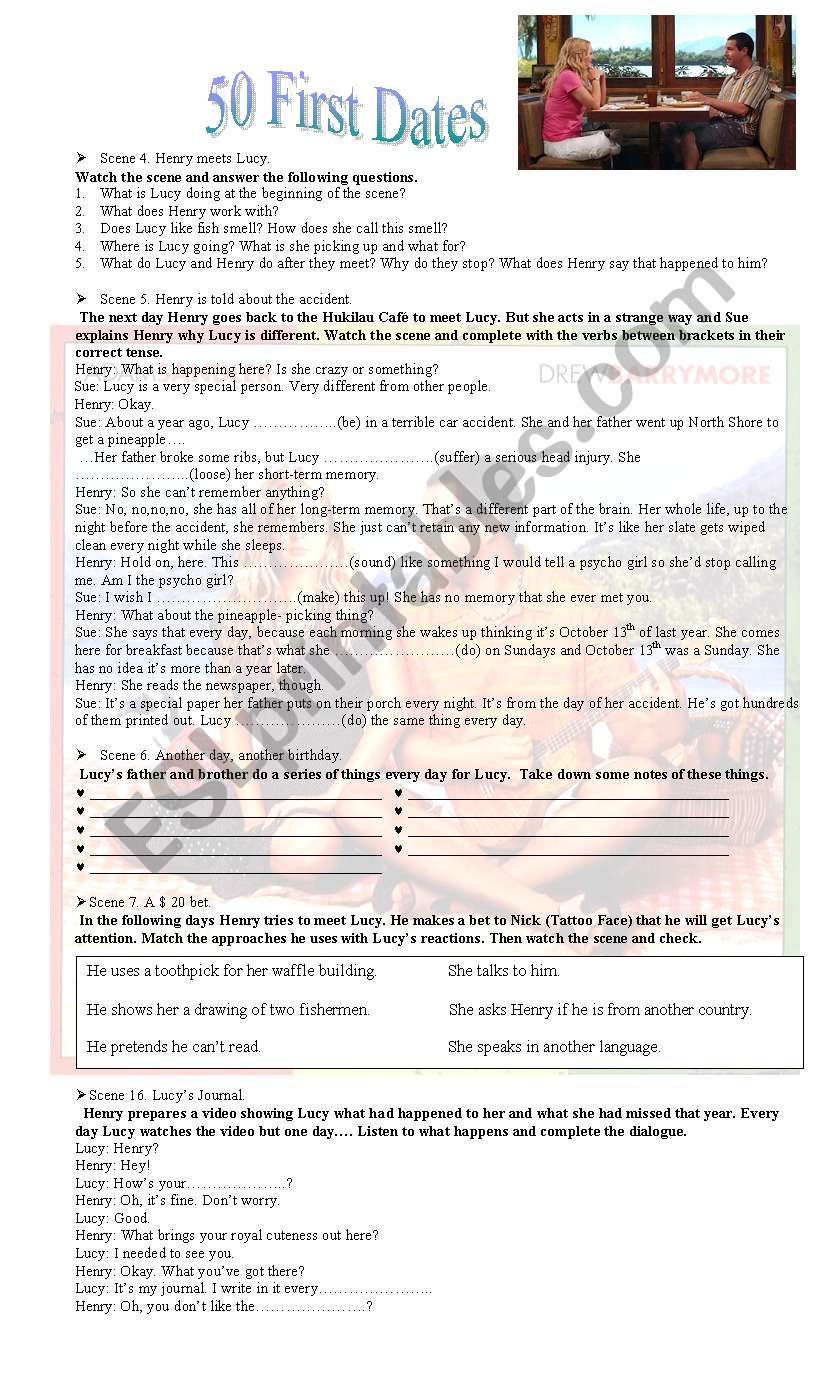 Fifty First Dates worksheet