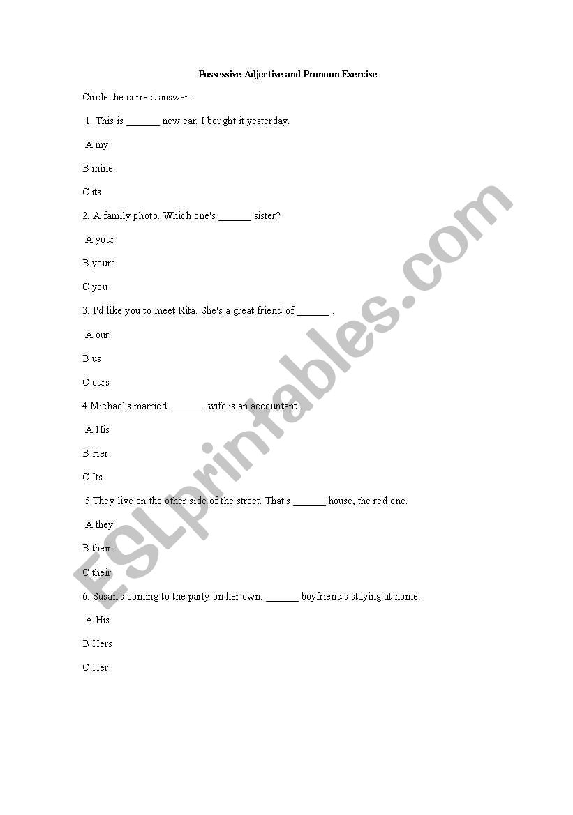 Some/Any exercise worksheet