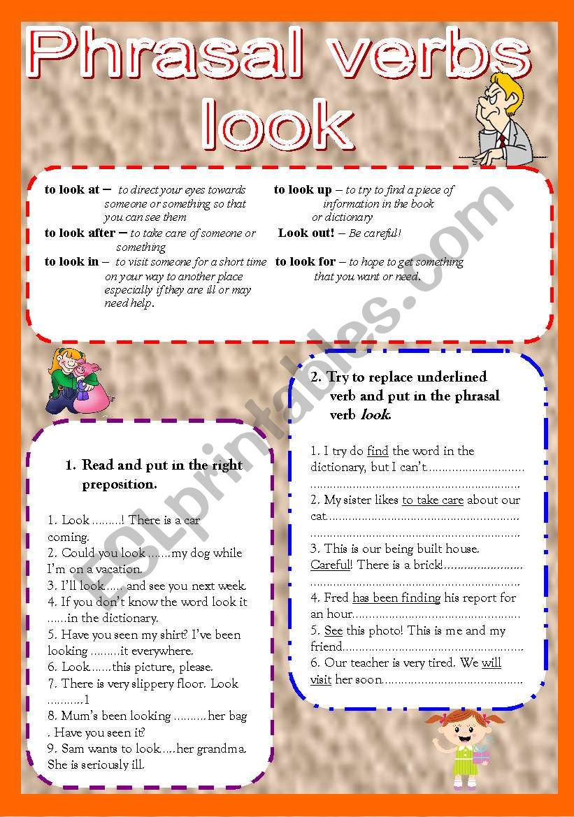 Phrasal verbs look worksheet