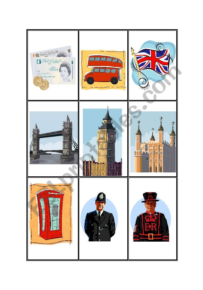 memory game UK worksheet