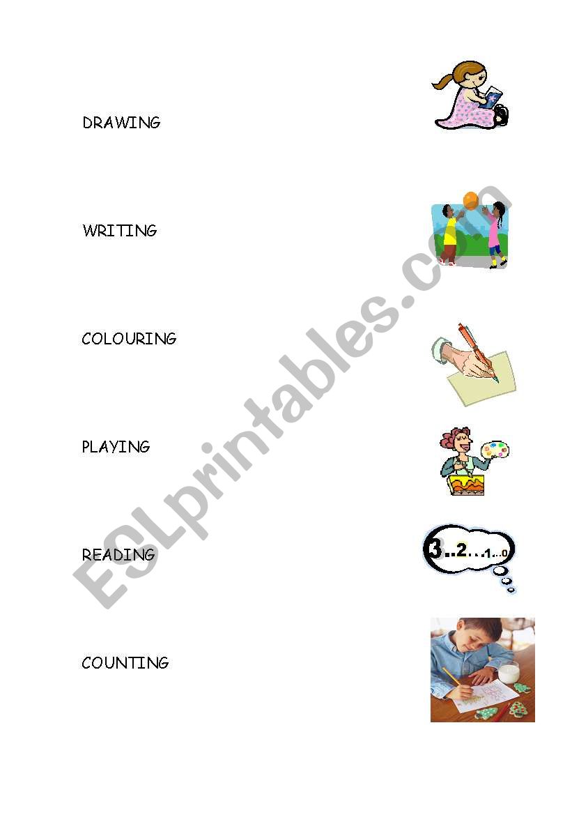 action verbs worksheet