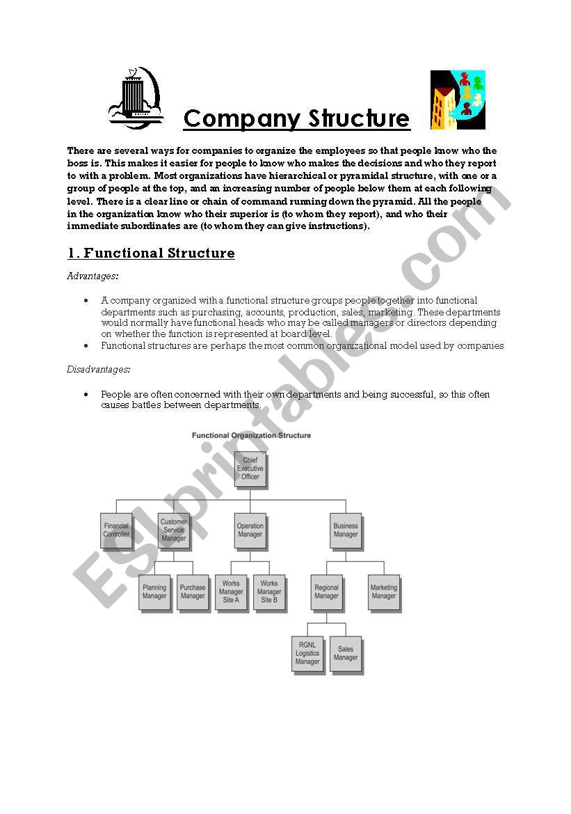 Company Structure worksheet