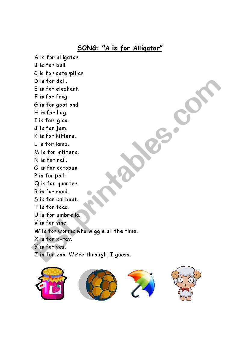 ABC SONG worksheet