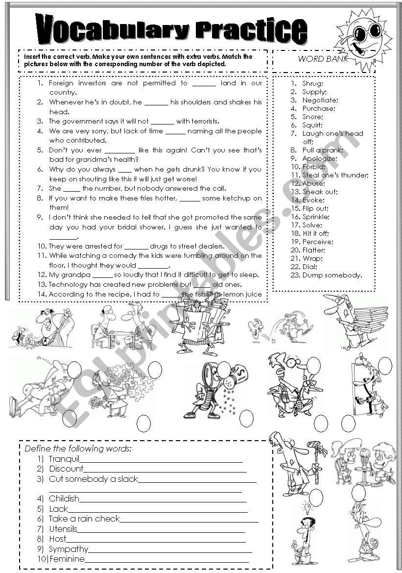 Have some vocabulary&grammar practice !!! =) 2 PAGES