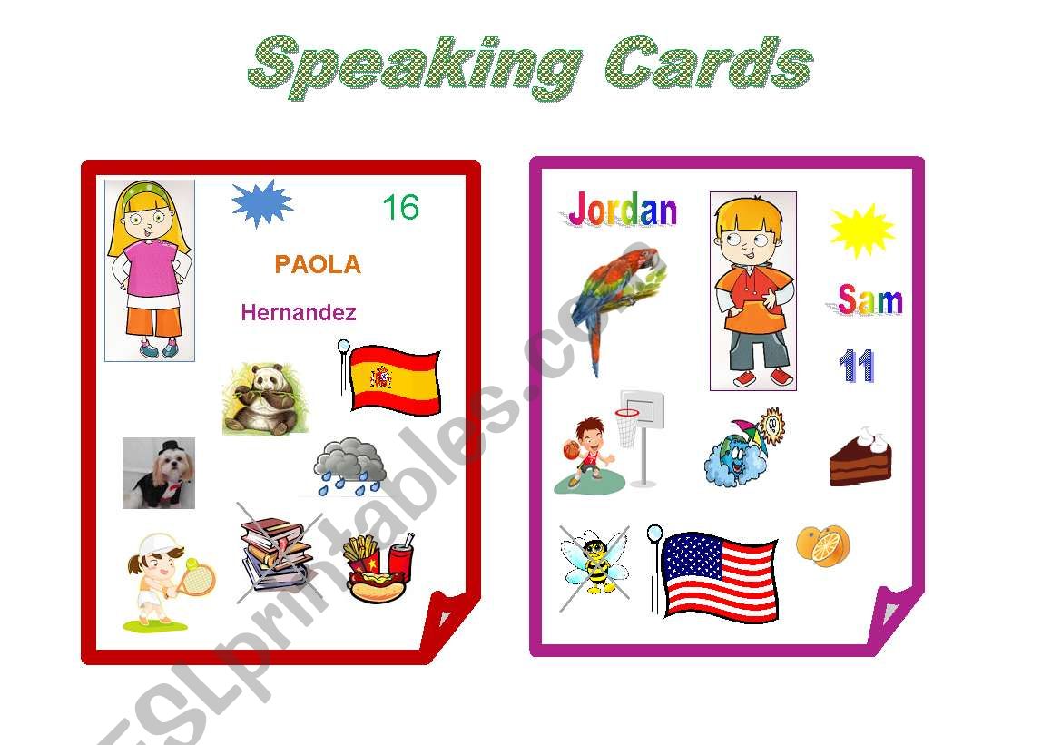 Speaking Cards worksheet