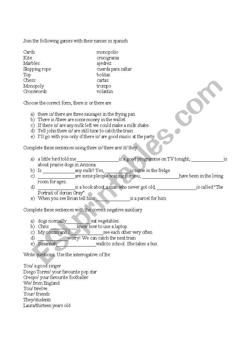 present simple and verbs worksheet