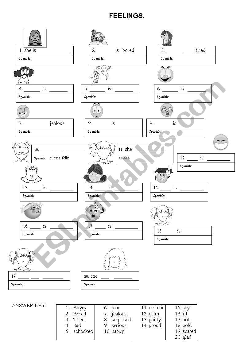 feelings worksheet