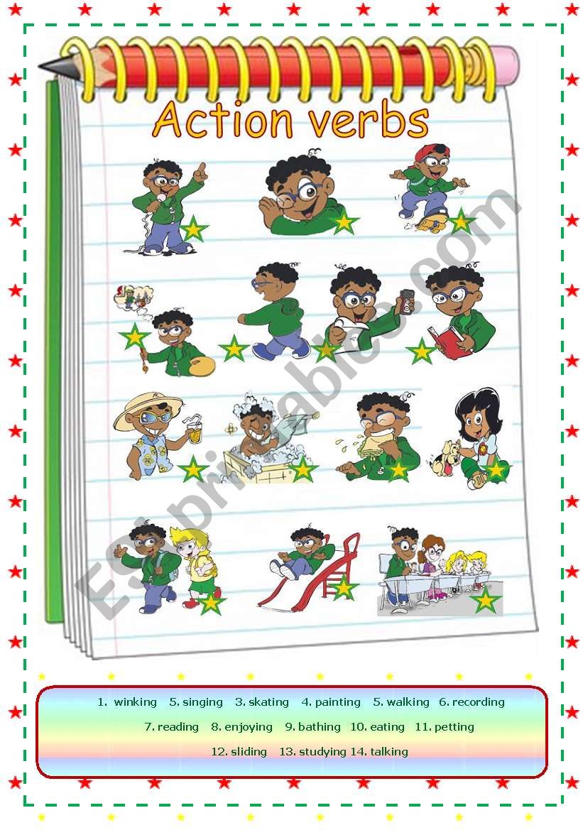 Action verbs worksheet