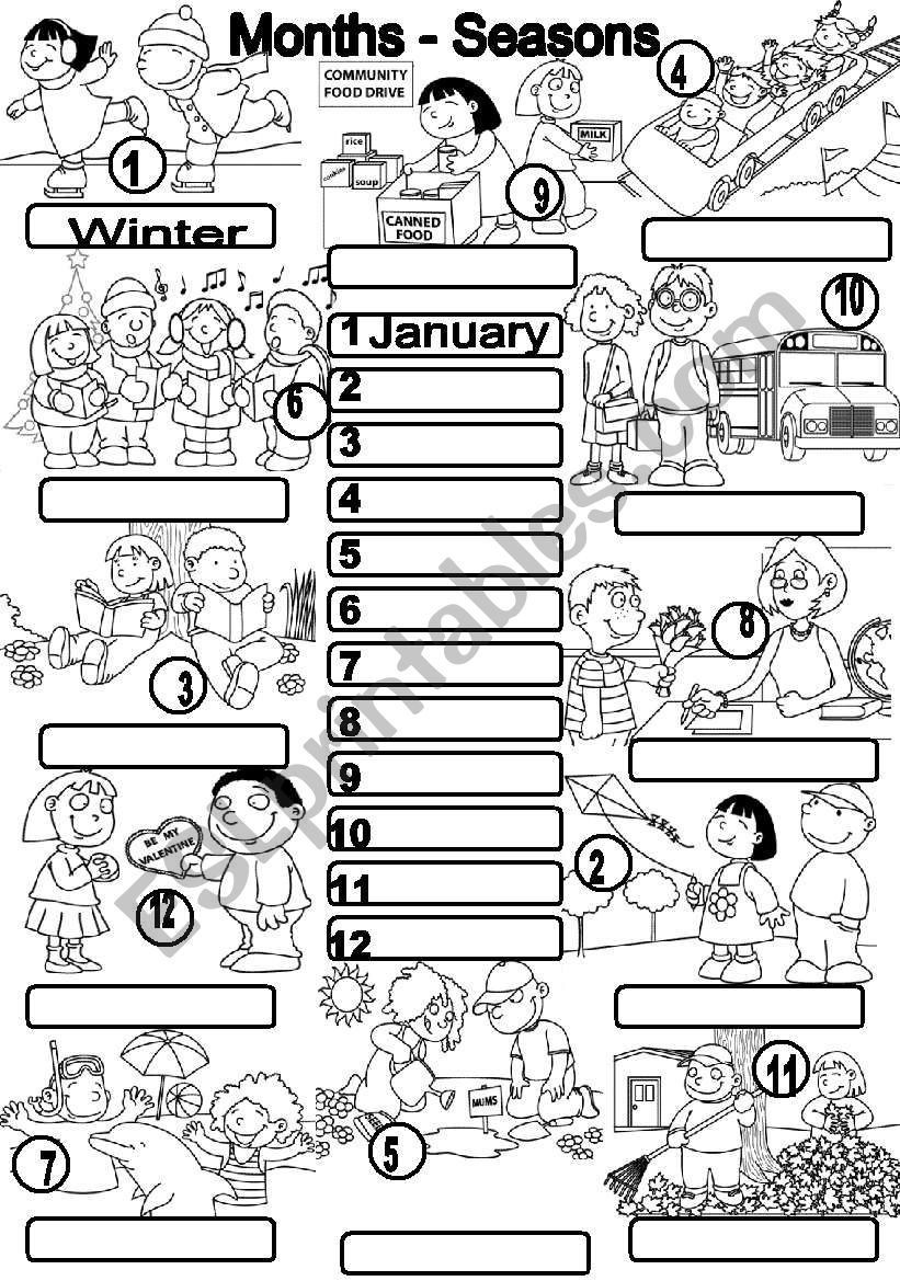 MONTHS-SEASONS worksheet