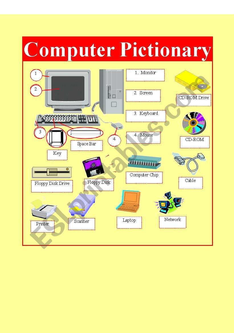 Computer Pictionary worksheet